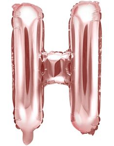 Bokstaven H - Rosegullfarget 35 cm Folieballong