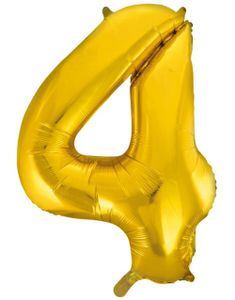 Tallet 4 - Gullfarget JUMBO Folieballong 86 cm