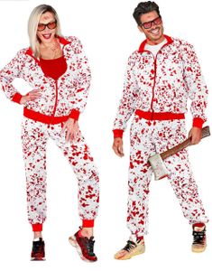 UV Glow Grilldress til Voksen med Blodig Motiv