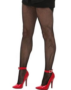 Svart Nettingstrømpebukse med Små Ruter