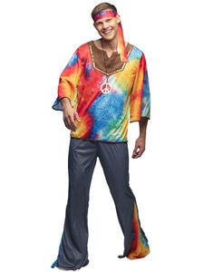 Hippie Marley - Tie-Dye Hippiekostyme til Herre