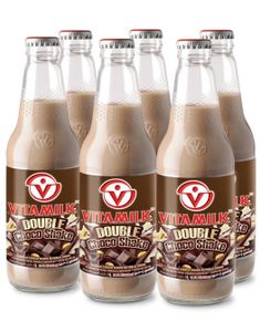 24 stk Vitamilk Soy Milk Double Chocolate - Soyamelk med Sjokoladesmak - Hel Eske 24x300 ml (Thailand)