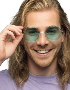 Grønne Runde Store Hippie Kostymebriller