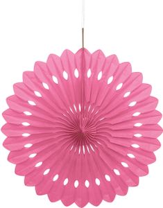 Rosa Dekorvifte av Silkepapir 40 cm