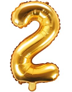 Tallet 2 - Gullfarget 35 cm Folieballong