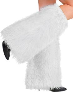 Hvit - Plysj Leggvarmere