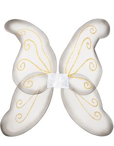 Grå Vinger med Gullfarget Glitter