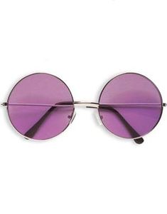 Store Runde Hippiebriller - Lilla