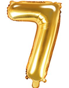 Tallet 7 - Gullfarget 35 cm Folieballong