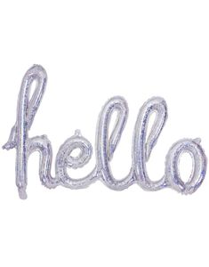 HELLO - Sølvfarget Holografisk Folieballong 72x45 cm