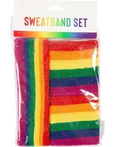 3 stk Regnbuefarget svettebånd