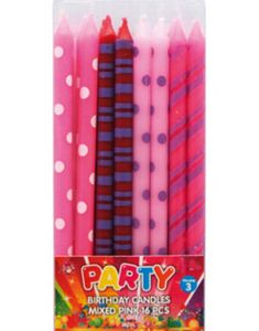 16 stk Rosa Kakelys 13 cm