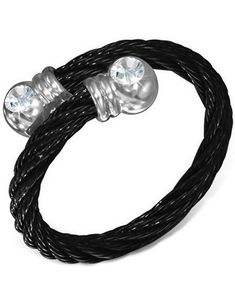 Tokyo - Svart Ring i Tvinnet Stål