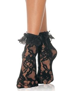 Svarte Blondesokker med Kanter