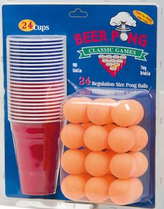 Beer Pong - med 24 Glass og Baller