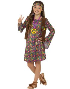 Søtt Hippie Barnekostyme med Smykke og Hodebånd
