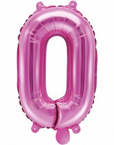 Tallet 0 - Rosa 35 cm Folieballong
