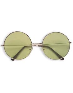 Store Runde Hippiebriller - Grønn