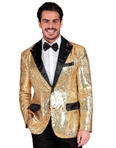 Gullfarget Glitrende Kostymejakke til Mann