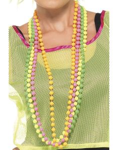 80's Fire Perlekjeder i Ett - Gul, Rosa Grønn og Orange