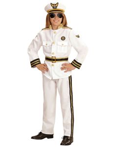 Marine Kaptein Barnekostyme med Hatt