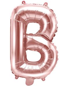 Bokstaven B - Rosegullfarget 35 cm Folieballong