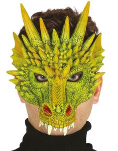 Grønn Deluxe Dragemaske i Skumlatex