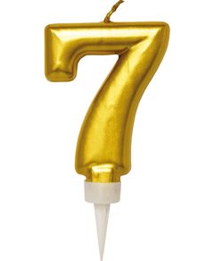 7 Tall - Gullfarget Kakelys 11 cm