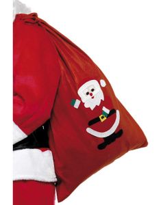 Rød Julenissesekk med Motiv 90x60 cm