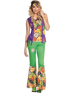 Fargerikt Woodstock Hippie Damekostyme