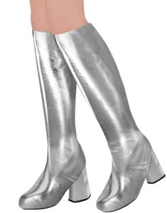 Sølvfarget Skoovertrekk i Lakkimitasjon