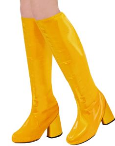 Mørk Gult Skoovertrekk i Lakkimitasjon