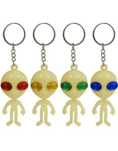 Alien Glow Nøkkelring i Assorterte Farger 7 cm