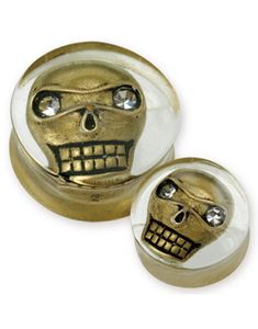 Scary 3D Skull - Gjennomsiktig Piercing Plugg
