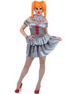 Lisensiert Sølvfarget Pennywise Kostymesett til Dame