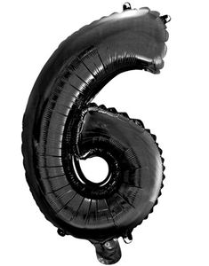 Tallet 6 - Svart 41 cm Folieballong