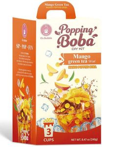 O's Bubble Popping Boba DIY Kit - Mango og Grønn Te 240 gram (Taiwan)