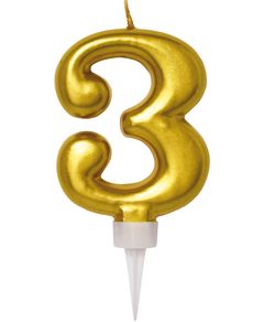 3 Tall - Gullfarget Kakelys 11 cm