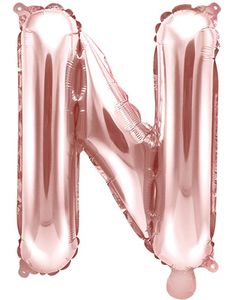 Bokstaven N - Rosegullfarget 35 cm Folieballong
