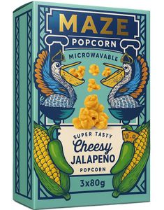 3-pack Maze Cheesy Jalapeno Popcorn 3x80 gram