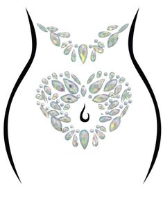 Selvklebende Klare Hjerte Kroppsstener