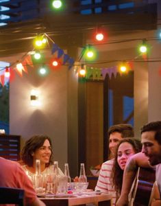 Lyslenke med 10 Fargede Pærer 4,5 meter