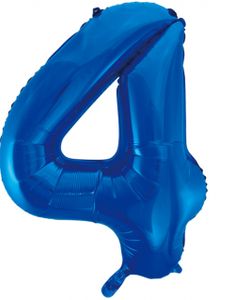 Tallet 4 - Royal Blå JUMBO Folieballong 86 cm