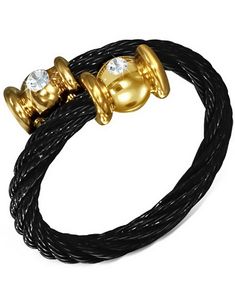 Los Angeles - Svart Ring i Tvinnet Stål