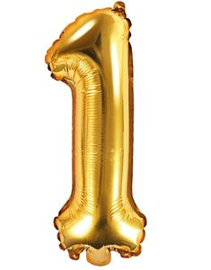 Tallet 1 - Gullfarget 35 cm Folieballong