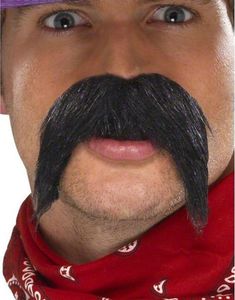 STOR Bandittbart - Svart Løsbart