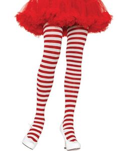 Stripete Hvit og Rød Strømpebukse