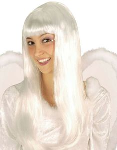 Lang Hvit Engle Parykk