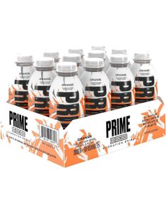 12 stk Prime Orange Chill Ice Hydration Bottle - Sukkerfri og Koffeinfri Sportsdrikke - Hel Eske 6 liter (UK Import)