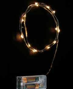 Batteridrevet Lysslynge med 10 Varmhvite LED Lysdeoder - Innendørsbruk 1 meter